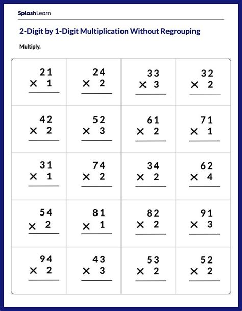 multiplying two digit by one digit.